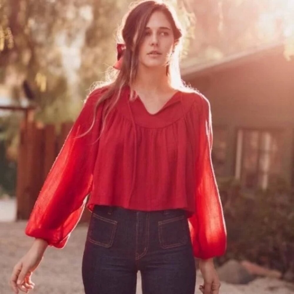 Christy Dawn Josephine Top in red, size small